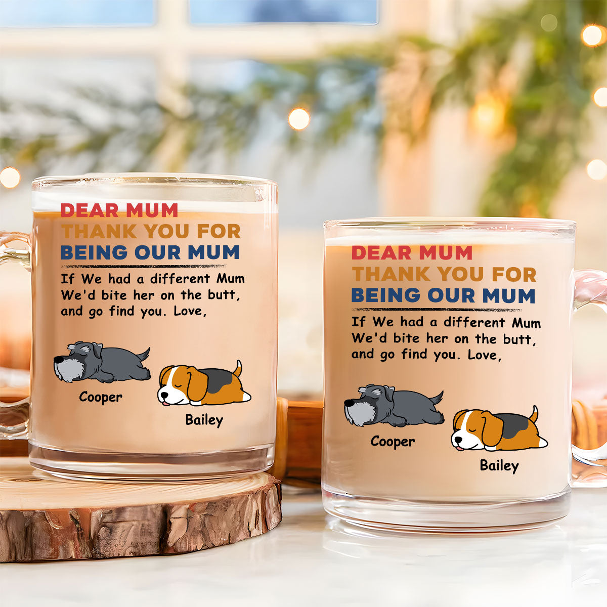 Personalized Custom Glass Mug - Bite On The Butt Design