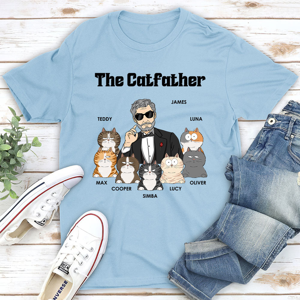 The Cool Catfather Personalized Unisex Custom T-shirt - Ideal Gift for Pet Lovers