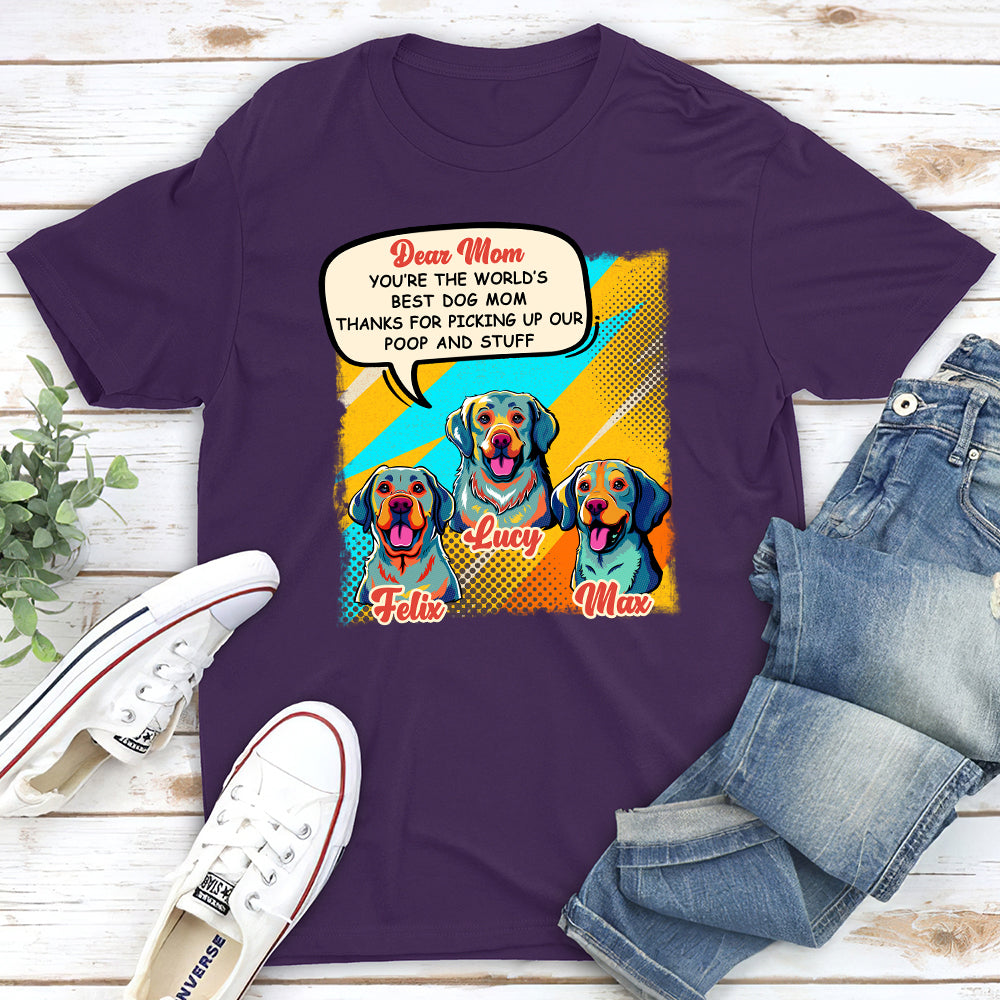 Personalized Pop Art 'The Best Mom' Unisex T-shirt - Ideal Gift for Pet Lovers