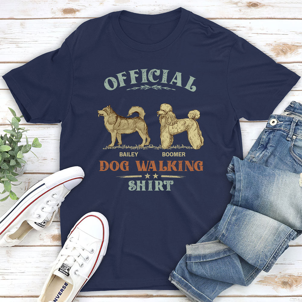Vintage Personalized Custom Unisex Dog Walking T - Shirt