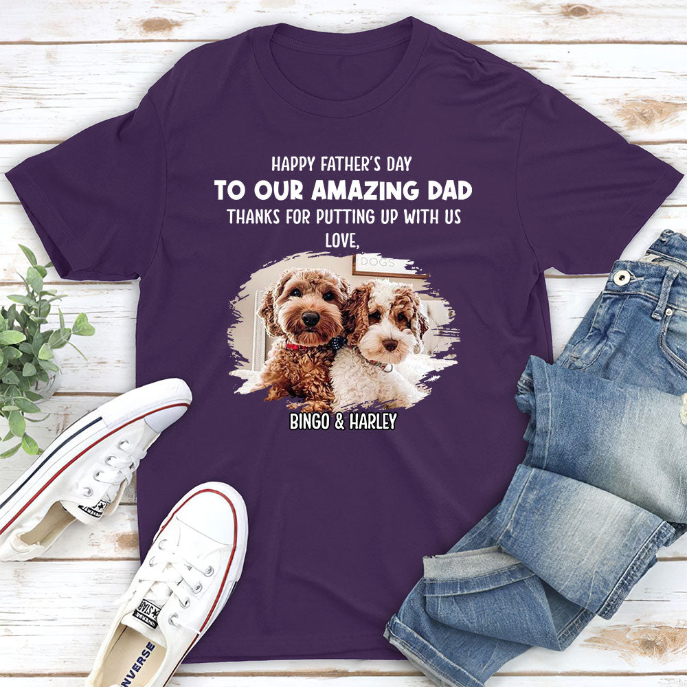Personalized Custom Unisex 'Thanks for Dad 2' Dog T-shirt - Ideal Gift for Pet Lovers