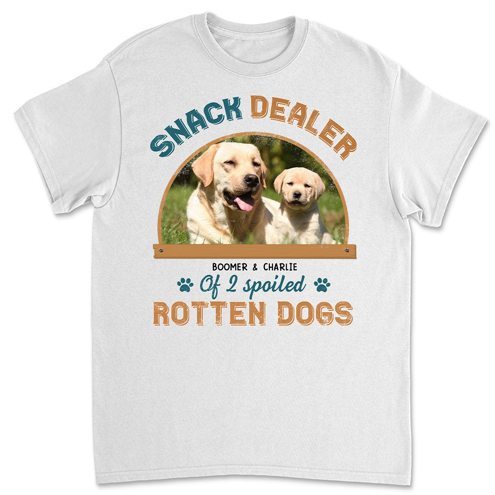 Personalized Custom Unisex Dog Snack Dealer Photo T-shirt - Ideal Gift for Pet Lovers