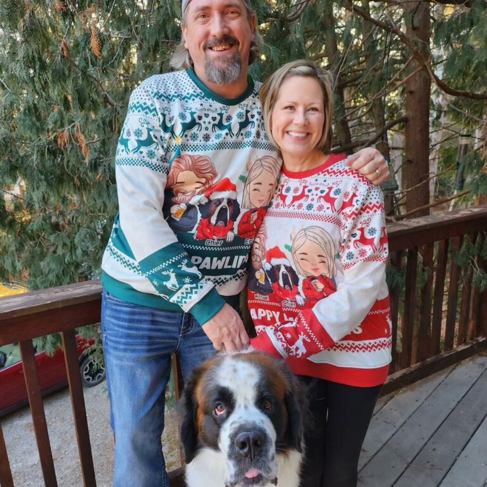 Pawlidays Personalized Custom All-Over-Print Dog Lover's Sweatshirt