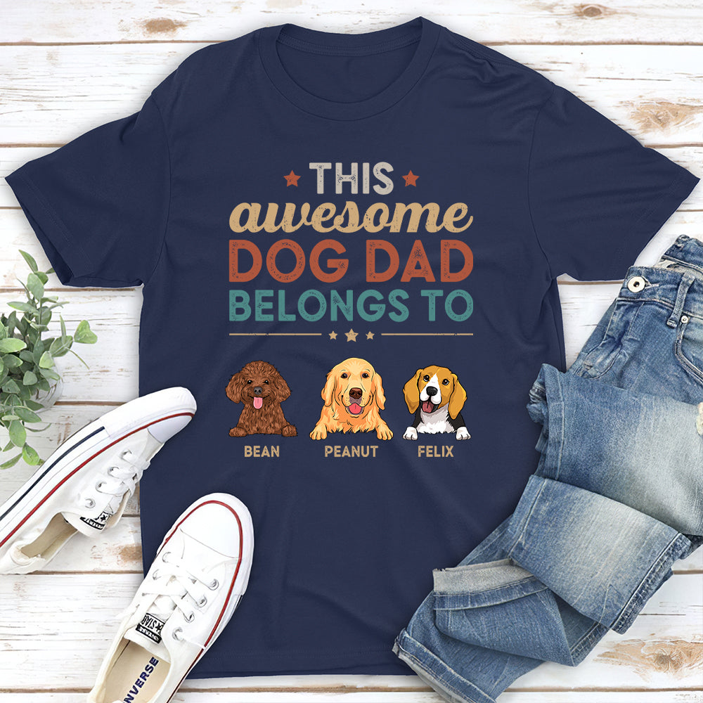 Personalized Unisex 'Awesome Dog Dad' T-shirt - Ideal Gift for Pet Lovers