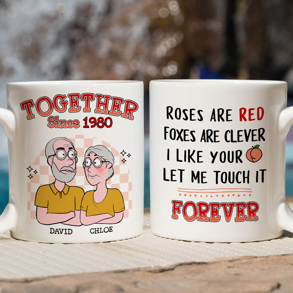 Let Me Touch It - Customized Personalized Coffee Mug for Couples