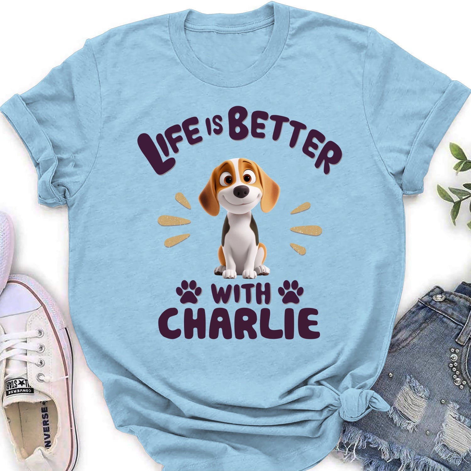 Personalized Custom Women's 'Better Life With My Dog' T-Shirt - Ideal Gift for Pet Lovers