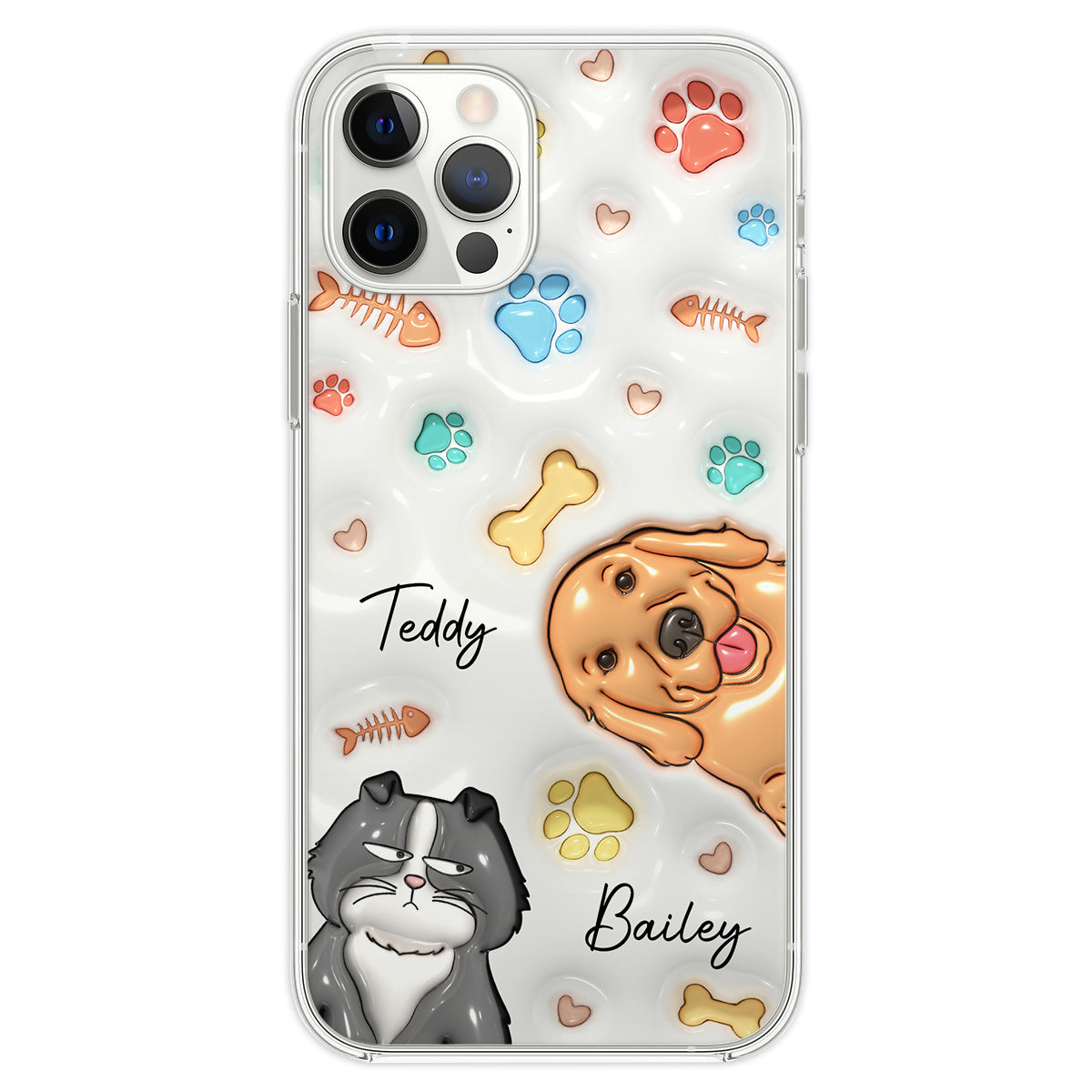 Personalized 3D Inflated Effect Custom Phone Case for Your Fur Babies and Loved Ones