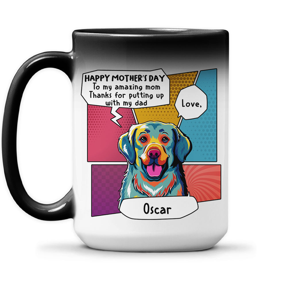 Personalized Pop Art Amazing Dad Color - Changing Coffee Mug