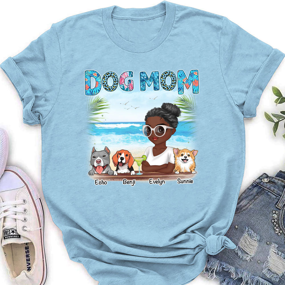 Personalized Dog Mom Summer Women's T-shirt - Ideal Gift for Pet Lovers