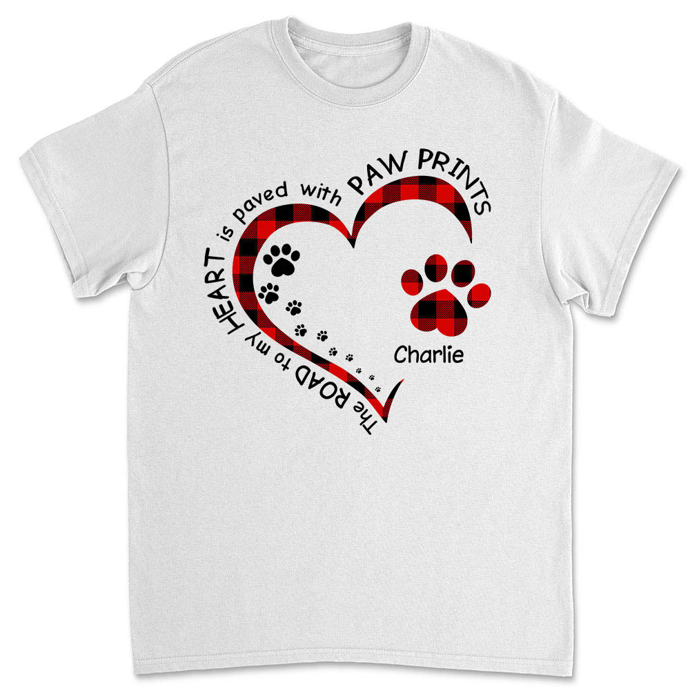 Personalized Paw Prints Heart Unisex T-shirt - Ideal Gift for Pet Lovers