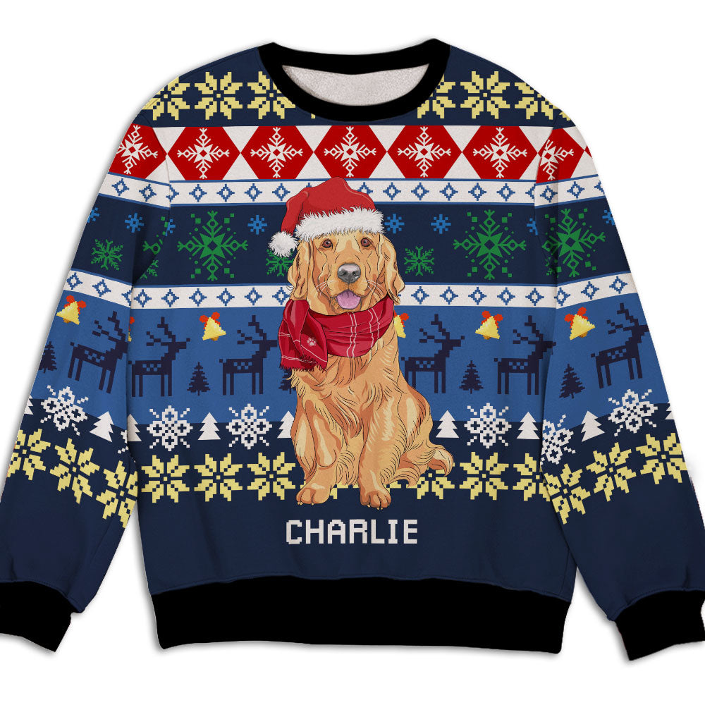 Personalized Custom All-Over-Print Christmas Dog Sweatshirt - Ideal Gift for Dog Lovers