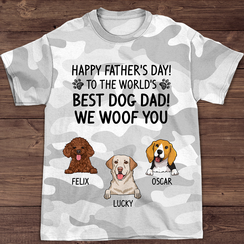 World's Best Dog Dad Personalized All-over Print Comfortable T-shirt
