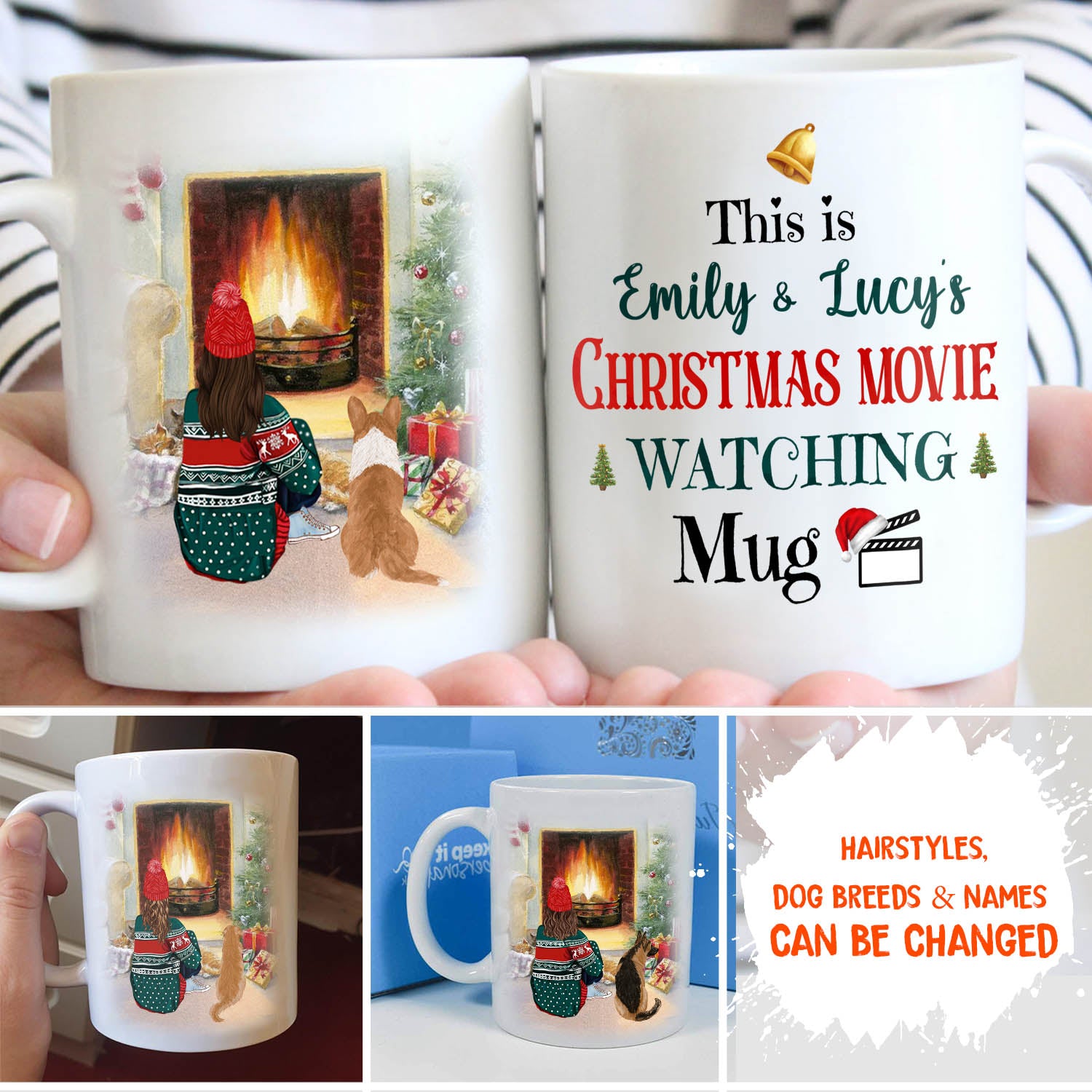 Personalized Christmas Movies Coffee Mug - Ideal Gift for Pet Lovers