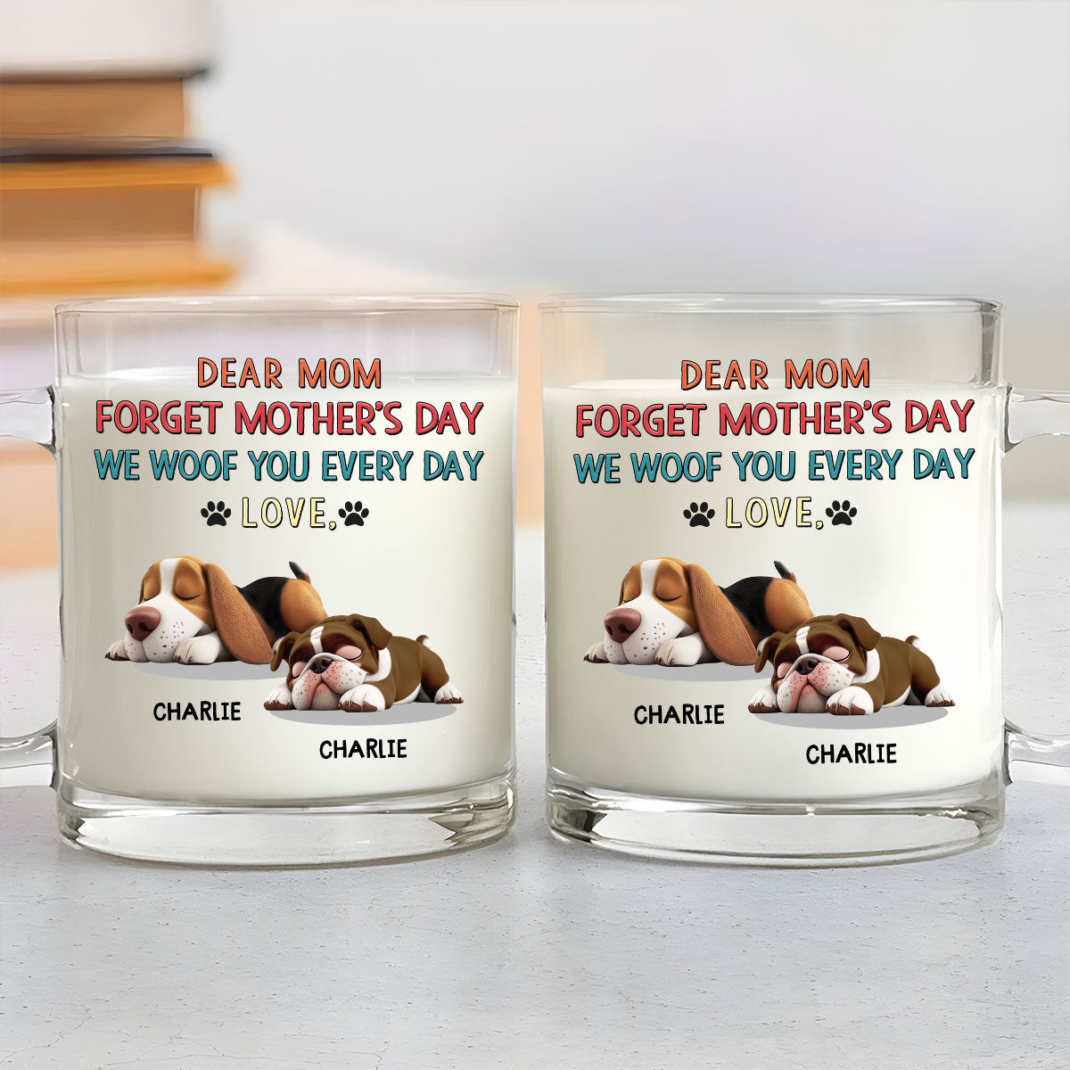 Forever Woof Personalized Custom Glass Mug - Unique Gift Idea