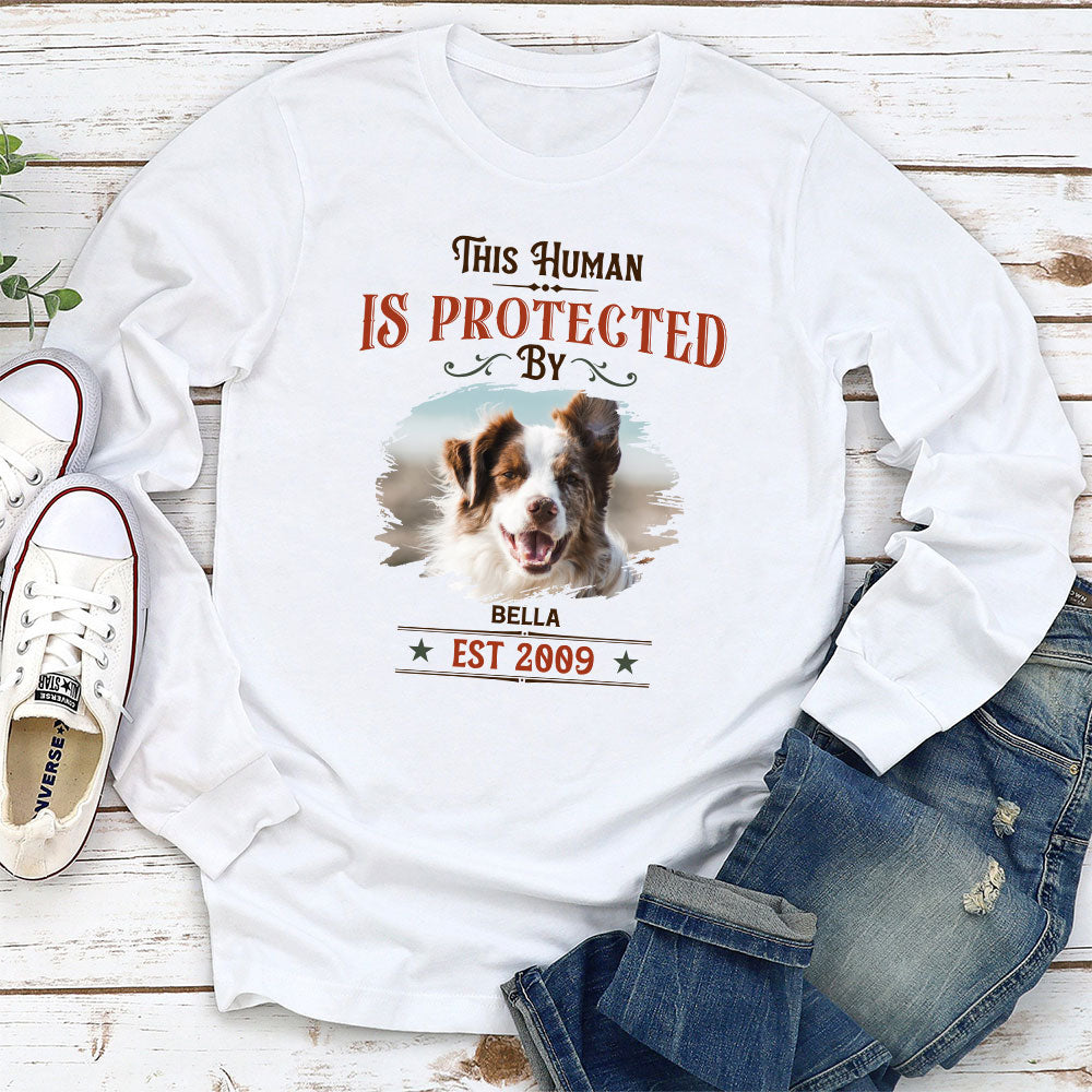 This Human Vintage - Customizable Personalized Long Sleeve T - shirt for Pet Lovers