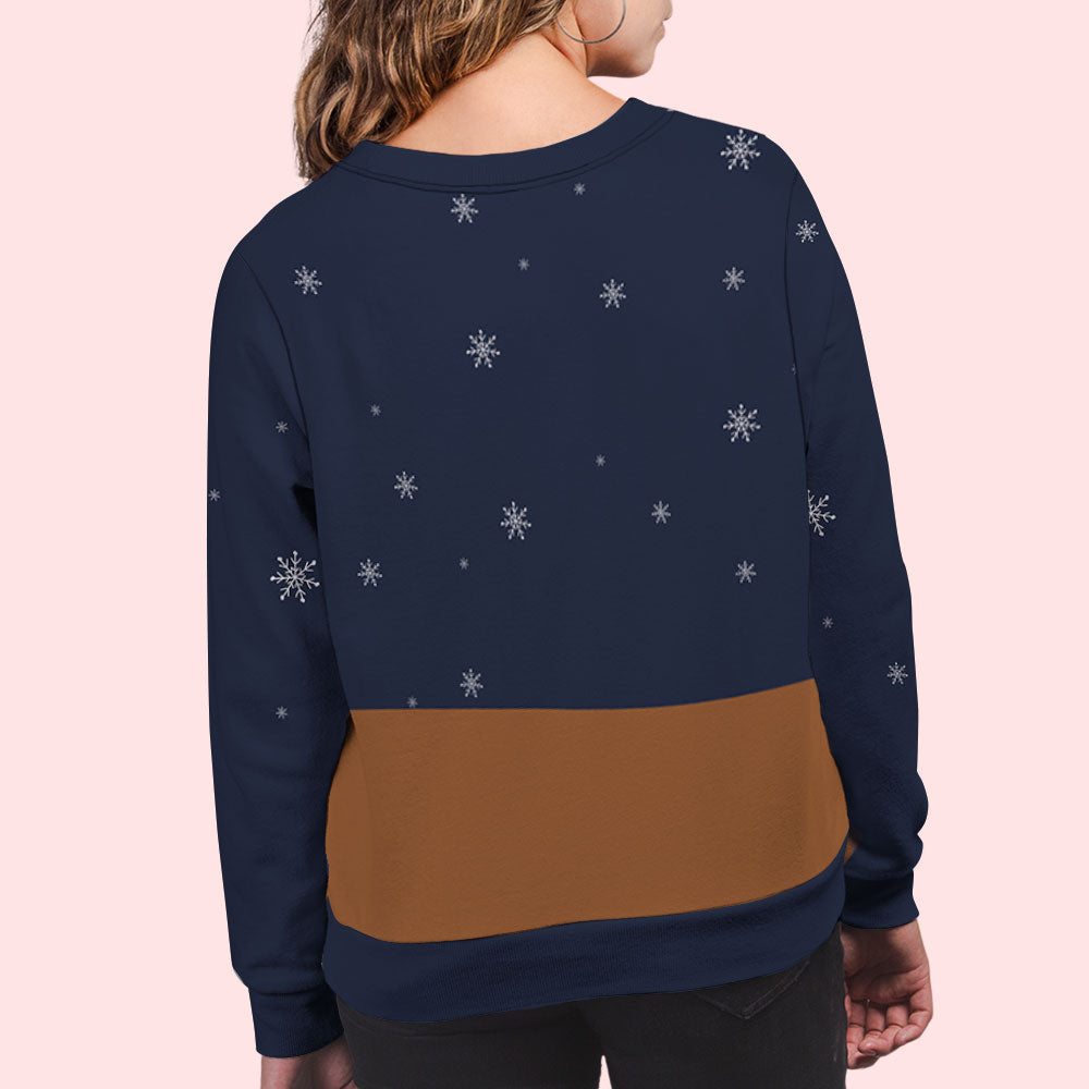 Personalized Cozy Christmas All-Over-Print Sweatshirt - Ideal Gift for Pet Lovers