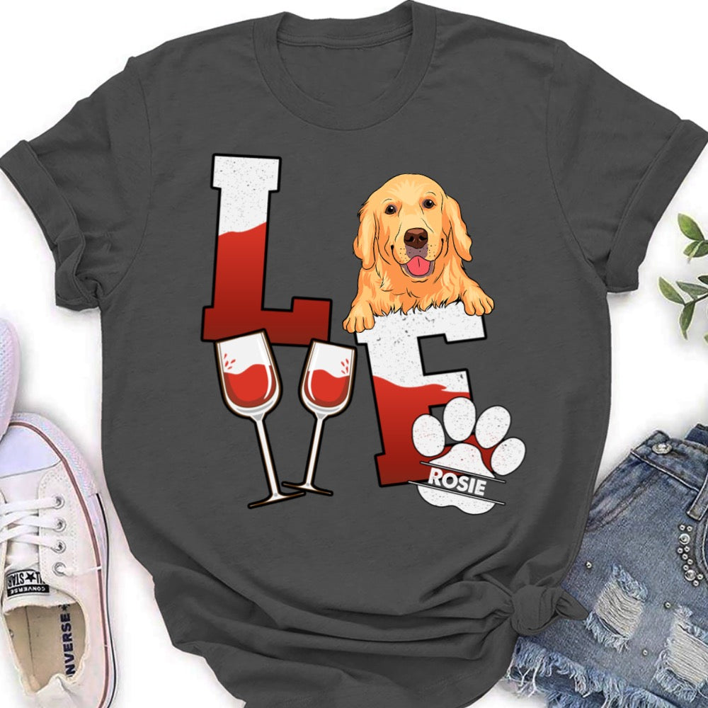 Personalized Beer/Wine Loving Dog Custom Standard T-shirt - Ideal Gift for Pet Enthusiasts