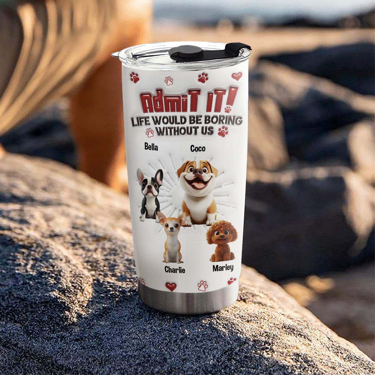 Accept It Mom Dad - Customizable 3D Inflated Effect Stainless Steel Tumbler