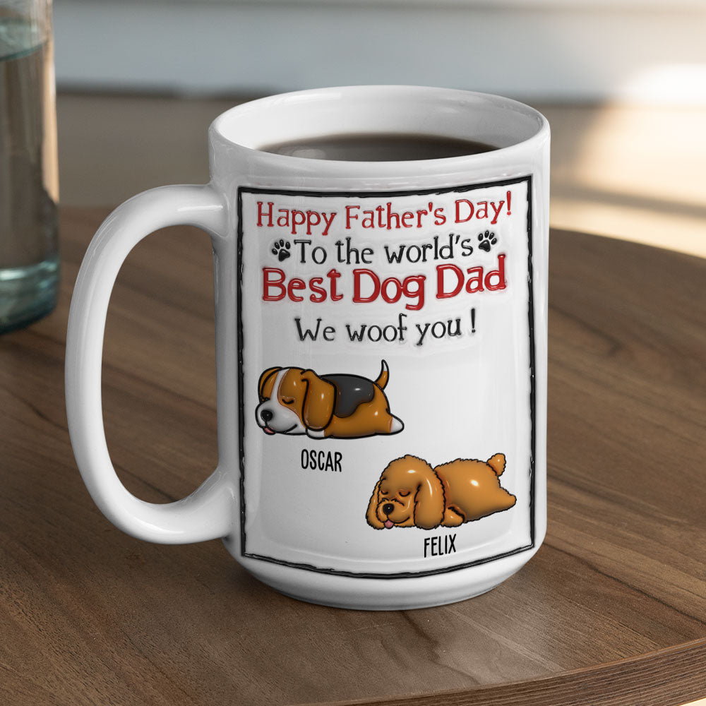 World's Best Dog Dad - Personalized 3D Inflated Effect Custom Mug