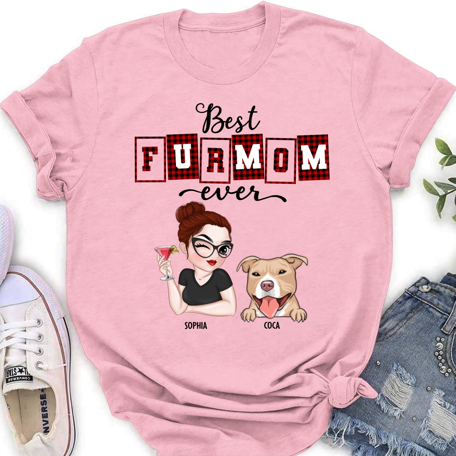 Best Fur Mom of the Year Personalized Custom Women's T - shirt: Ideal Gift for Pet Lovers