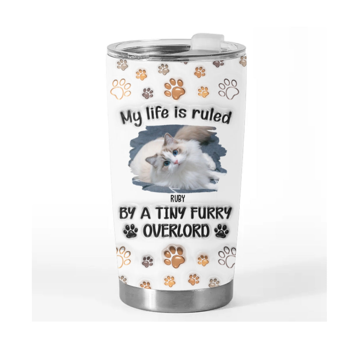 Personalized 3D Inflated Effect Custom Tumbler with Your Overlords Photo