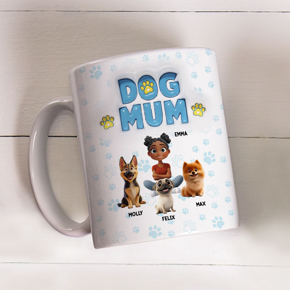Personalized 3D Inflated Effect Ceramic Mug for Dog - Loving Moms