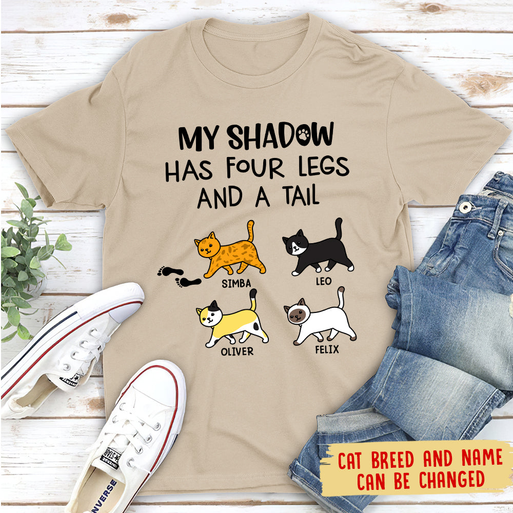 Personalized My Cat Is My Shadow Unisex T - shirt for Pet Lovers