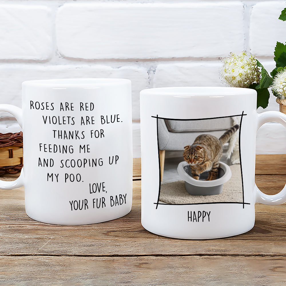 Personalized Thank You For Scooping My Poo Custom Coffee Mug with Photo
