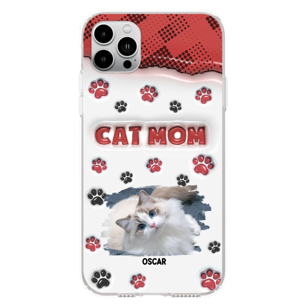 Personalized Cat Mom 3D Inflated Effect Custom Phone Case