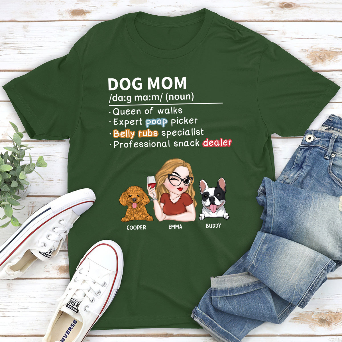 Personalized Custom Unisex Dog Dad and Mom Definition T-Shirt - Ideal Gift for Pet Lovers