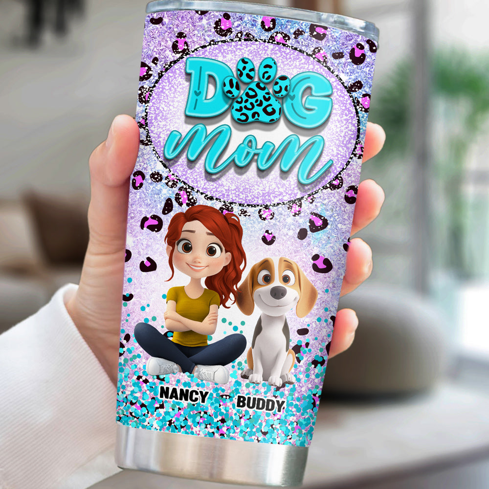 Personalized Dog Mom Paw Leopard Custom Tumbler - Ideal for All Occasions