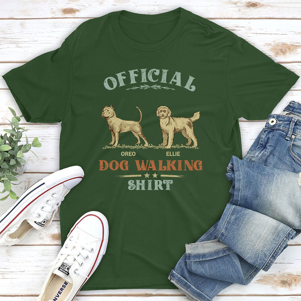 Vintage Personalized Custom Unisex Dog Walking T - Shirt