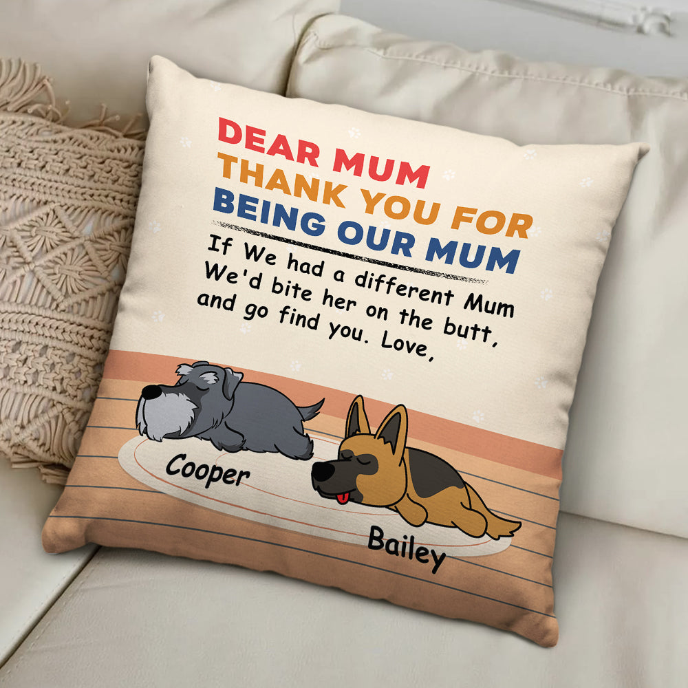 Personalized Custom 'Bite The Butt' Throw Pillow for Dog Lovers