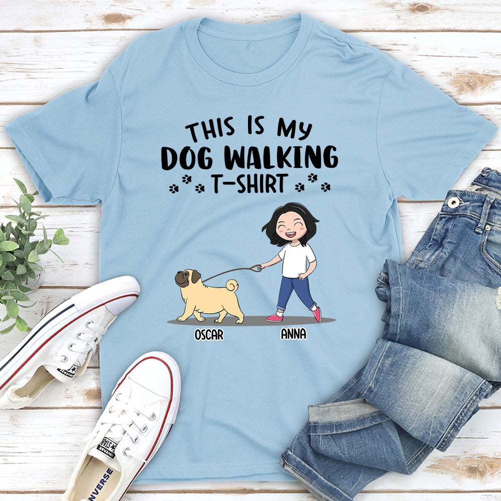 Customizable Unisex Dog Walking Personalized T-shirt - Ideal Gift for Pet Lovers