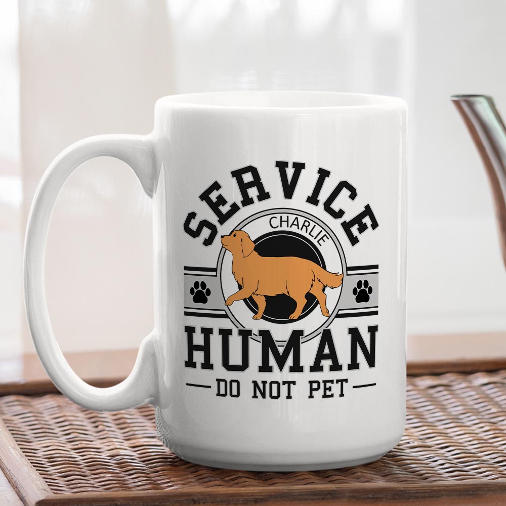 Personalized Custom Coffee Mug with Service Human Logo - Ideal Gift for Pet Lovers