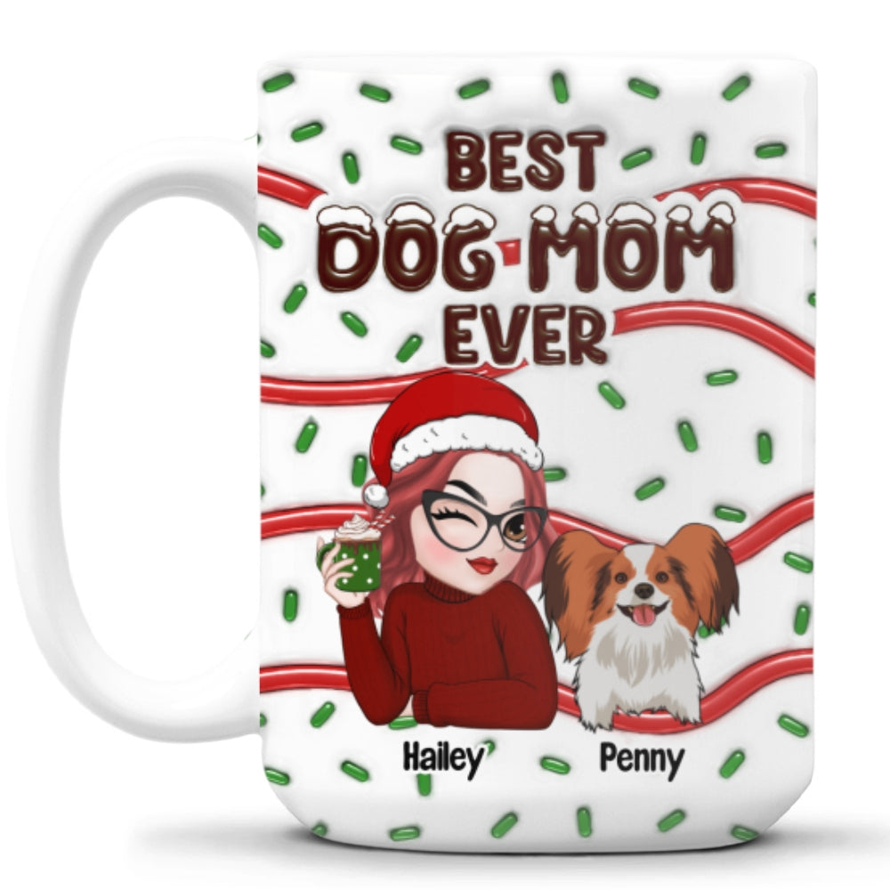 Personalized 3D Inflated Effect Ceramic Mug - Perfect Gift for Dog Moms