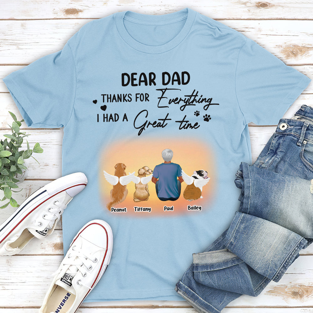 Personalized Custom Unisex 'I Had A Great Time' Memorial T-shirt for Pet Lovers
