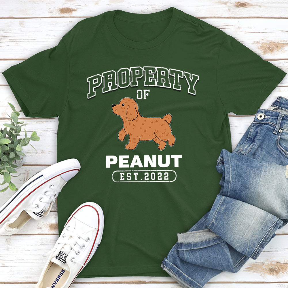 Personalized Custom Unisex 'Property Of A Dog' T-shirt - Ideal Gift for Pet Lovers