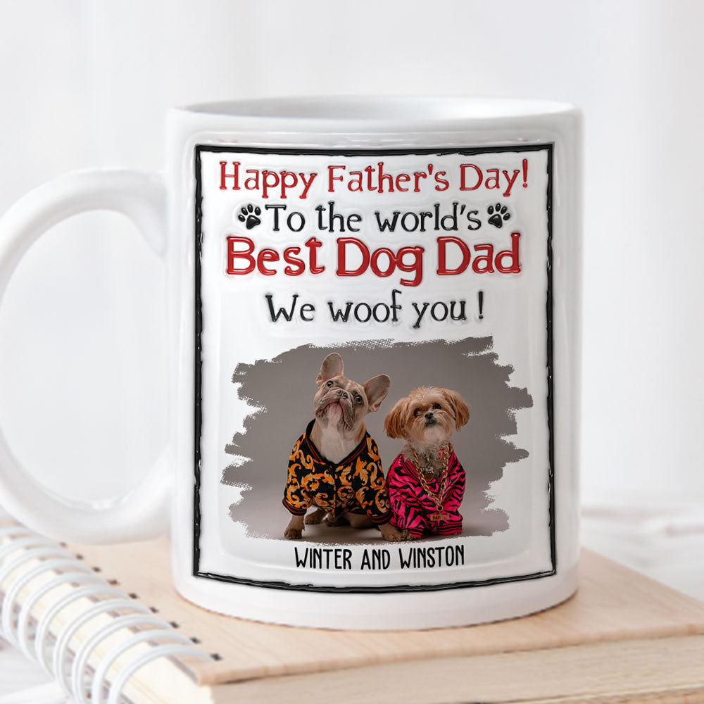 World's Best Dog Dad - Personalized 3D Inflated Effect Custom Mug