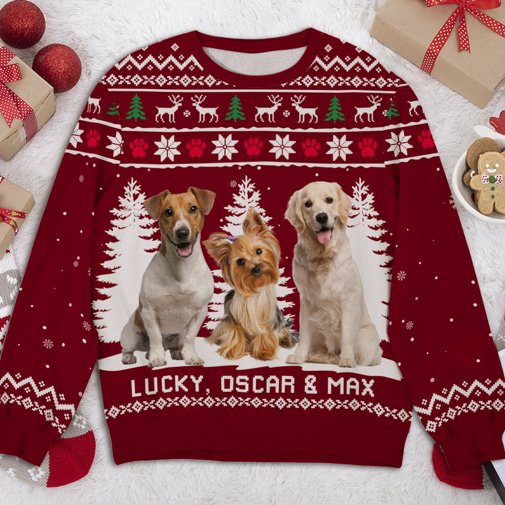 Personalized Winter Dog All-Over Print Sweatshirt - Ideal Gift for Dog Lovers