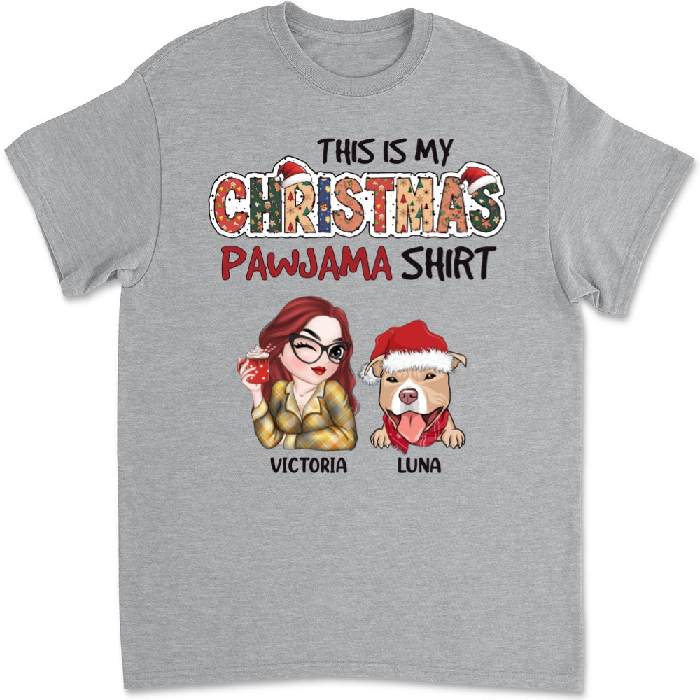 Personalized Christmas Pawjama Unisex T-shirt - Ideal Gift for Pet Lovers