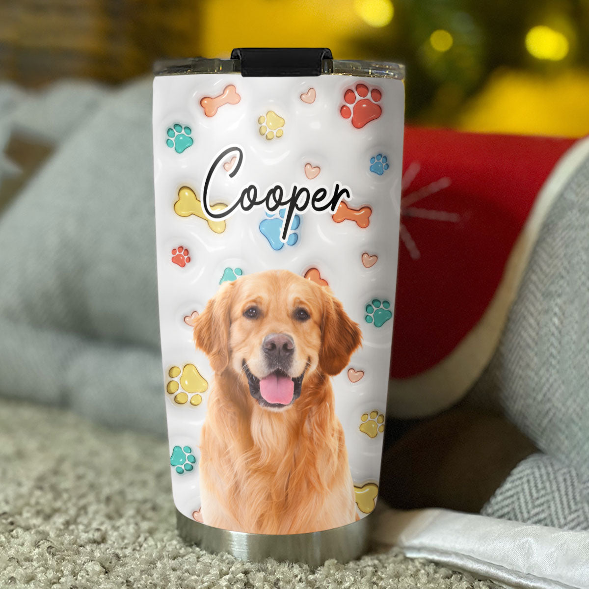 Personalized 3D Inflated Effect Custom Tumbler with Cute Dog Baby Photo