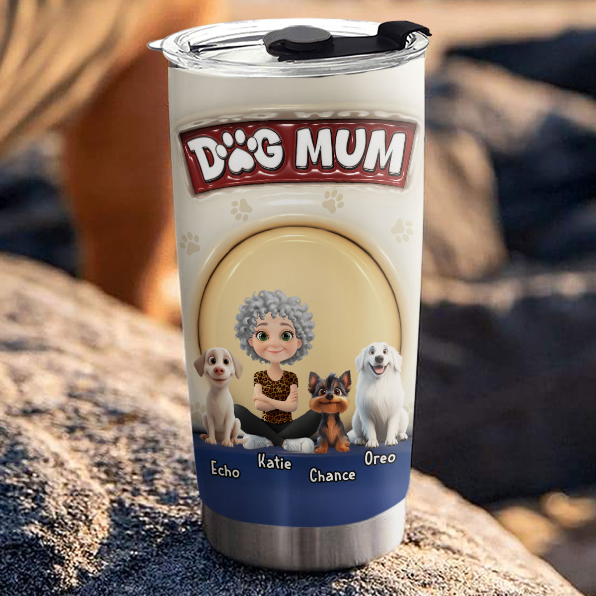 Personalized 3D Inflated Effect Custom Tumbler for Dog Lovers