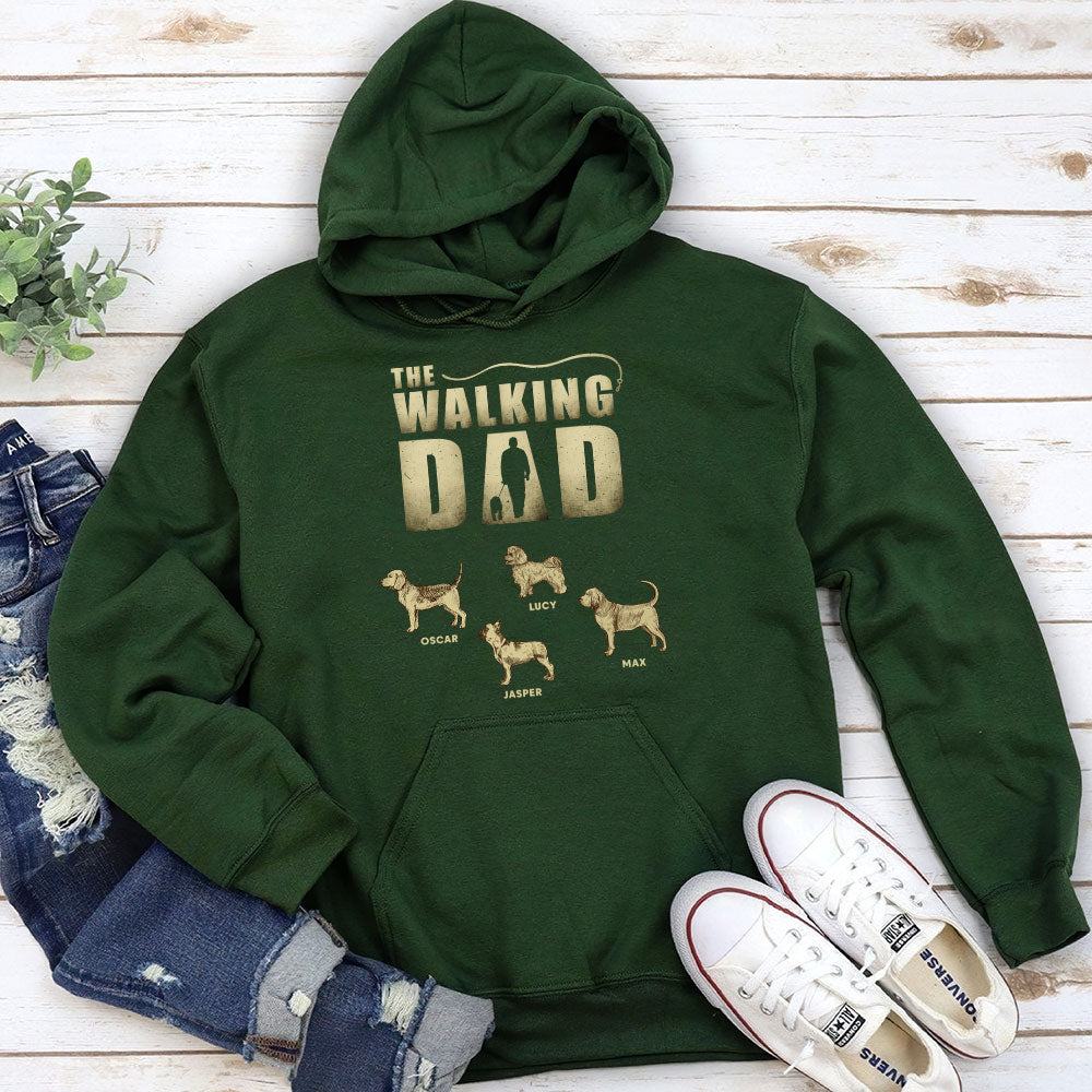 Vintage Personalized Walking Dad Custom Hoodie - Ideal Gift for Pet Lovers