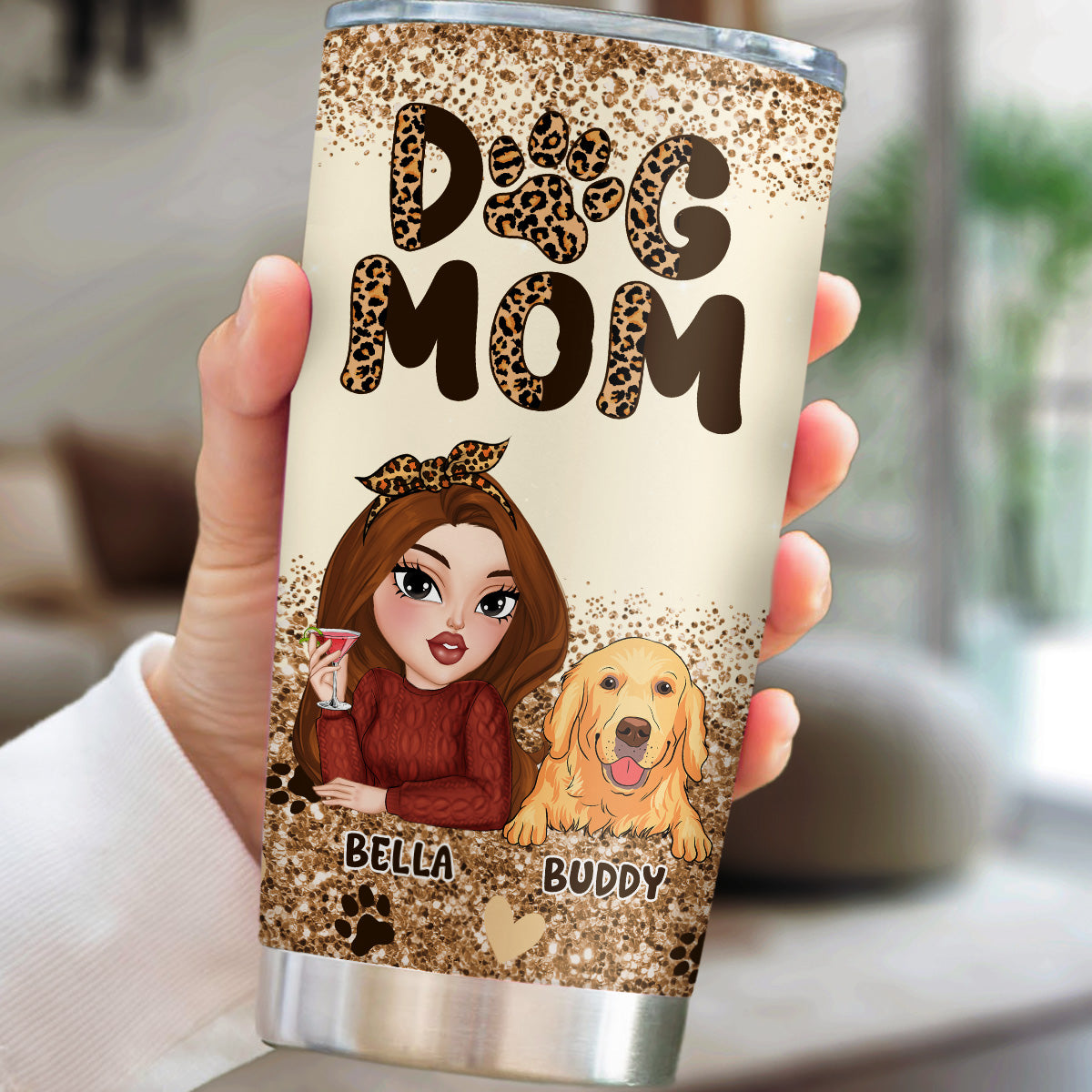 Forever Best Dog Mom - Personalized Custom Stainless Steel Tumbler