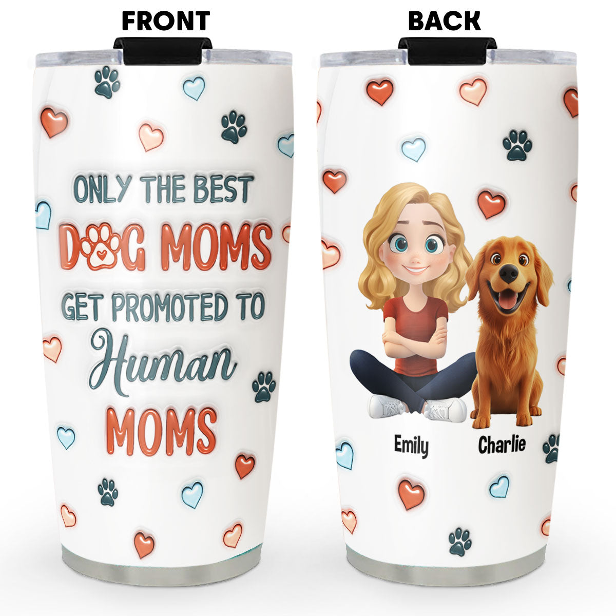 Personalized 3D Inflated Effect Tumbler - Ideal for Pet Parents Turning Human Parents