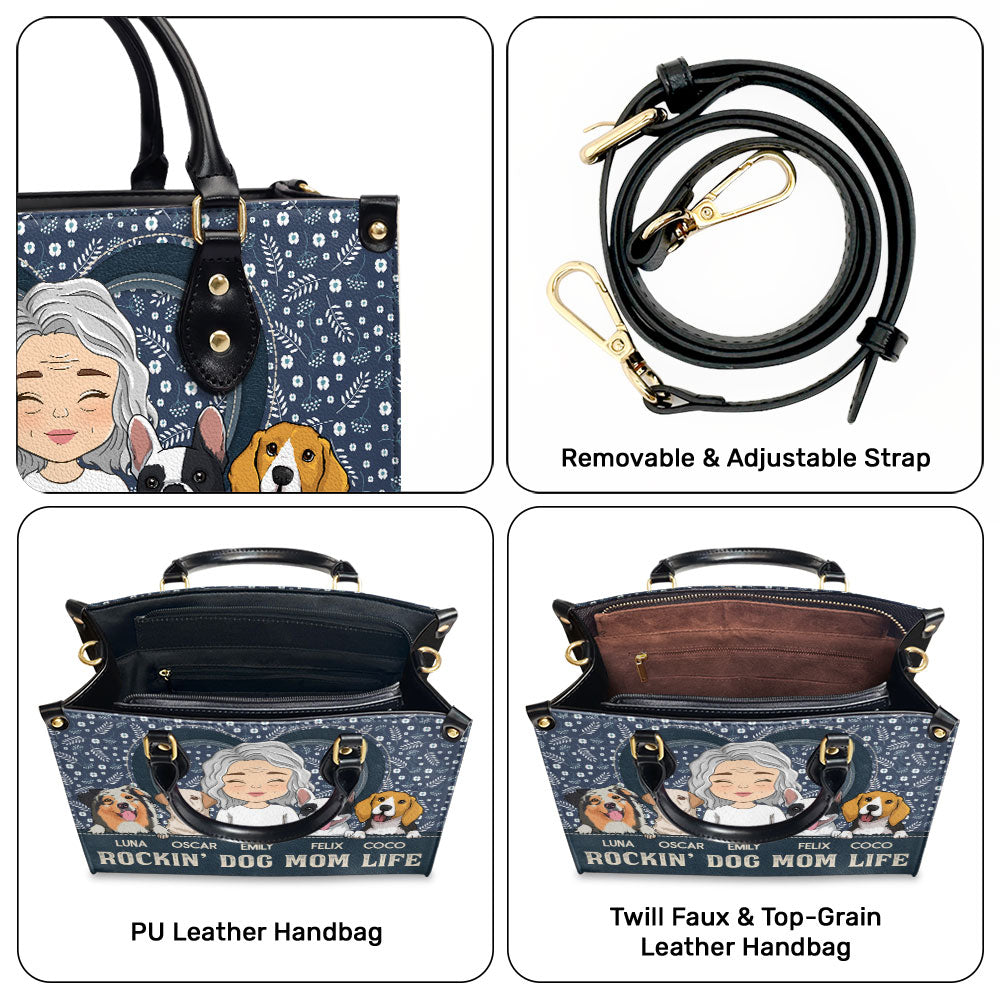 Rockin' Mom Life - Customizable Personalized Leather Handbag for Baby Lovers