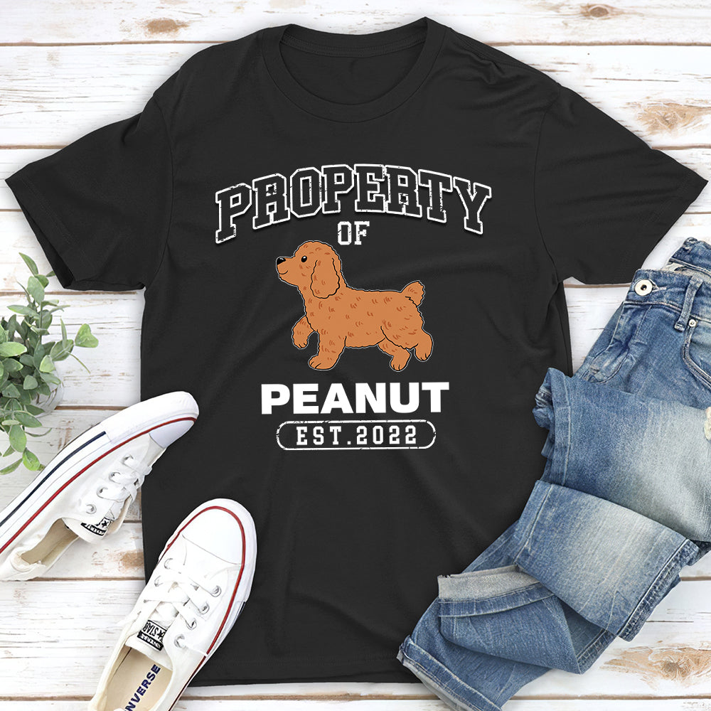 Personalized Custom Unisex 'Property Of A Dog' T-shirt - Ideal Gift for Pet Lovers