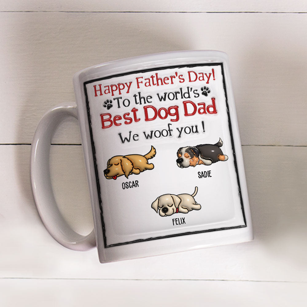 World's Best Dog Dad - Personalized 3D Inflated Effect Custom Mug