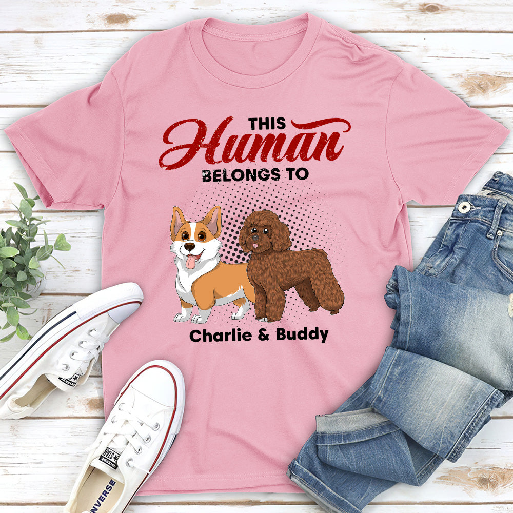 Personalized Unisex 'This Human Belongs' T-shirt - Ideal Gift for Pet Lovers